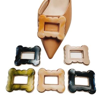 China Custom Clog Charm Factory hot-selling colorful plastic with zinc alloy shoes buckle women's shoes accessories for sale