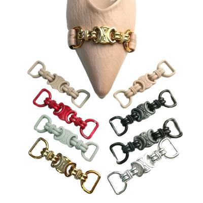 China Plastic Shoe Lace Hook Black Wholesale  accessories Customized Shoe Chain Metal Shoe Ornament , Decorative plastic Shoe Buckles, for sale