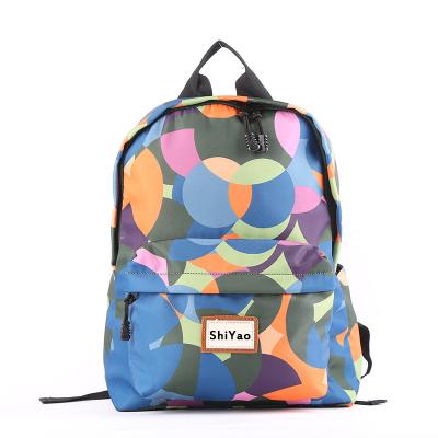 China Waterproof Classic Stylish Casual Geometric Print Large Capacity Backpack for sale