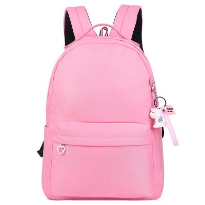 China Waterproof Newest Solid Color Waterproof Nylon Fabric Casual Bag Ladies Backpack for sale