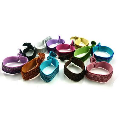 China Shine Color Shine Smart Nylon Silk Elastic Band Knotted Hair Tie for sale