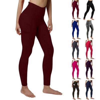 China Custom Logo Workout Fitness Gym Sports Cheap Wholesale Breathable Wear Seamless High Waist Yoga Pants Leggings With Pocket for sale