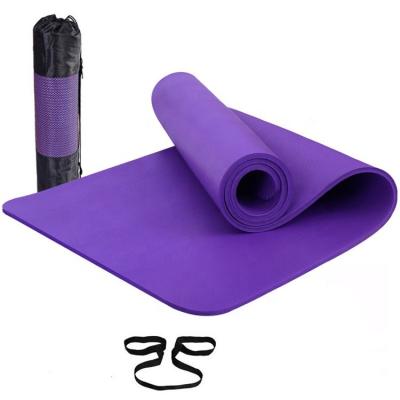 China Extra Thick Large Size Custom Made Eco Friendly Extra Thick High Density Yoga Mat With Carrying Strap And Logo 185cm*80cm*15mm NBR Mesh Bag for sale