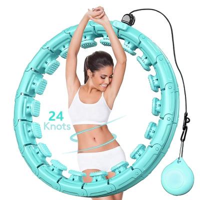 China 24 Multifunctional Hot Selling Adjustable Detachable Weighted Smart Exercise Ring Hoop For Adults Weight Loss Polynesian Knots Hoola Circles Dance for sale