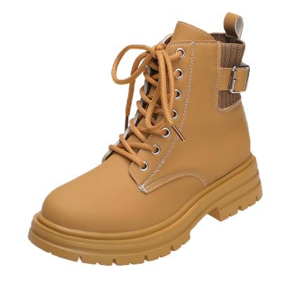 China 2022 newest fashion trend casual shoes woman outdoor walking punk boots martens fashionable boots for girls winter flat ankle boots for sale