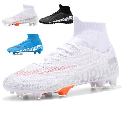 China Fashion high quality mens boys turf turf training shoes kids cleats soccer boots high ankle sport sneakers soccer training shoes for sale