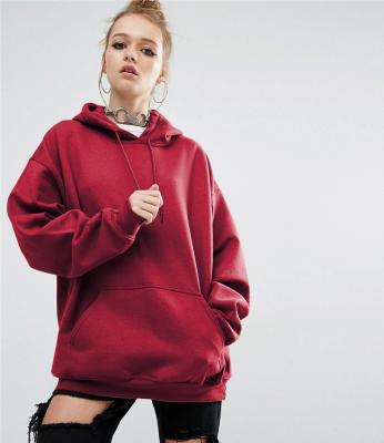 China Breathable Red Hoodies Customize Hoodies Thick Sweatshirts Loose Pullover Women Female Casual Coat for sale