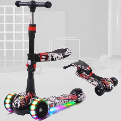 China Polymer hot sale adjustable 3 wheel kids foldable scooter for kids toys kids scooters for sale