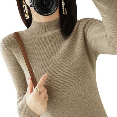 China 2022 Autumn Winter Half Turtleneck Women's Anti-wrinkle 100% Basic Cashmere Sweater Thick Sweater Sweater Women Loose Sweater Women for sale