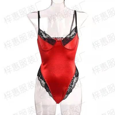 China Wholesale sexy tight-fitting erotic lingeries hollow out erotic women one-piece backless lace lingeries for sale