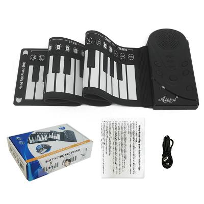 China ABS Plastic Aiersi Brand 49 Keys Roll Up Flexible Upright Piano Folding Keyboard Educational Musical Instrument for sale