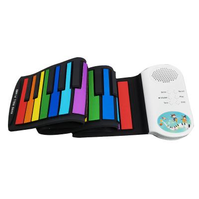 China Music Education Roll Up Electronic Piano Educational Toy for Kids Rainbow Color Piano 49 Keys Keyboard for sale