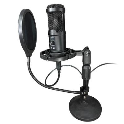 China Protable Quality Save Cheap Round Base Wired Microphone PC USB Singer Or Vlogging Recording Microphone Kit for sale