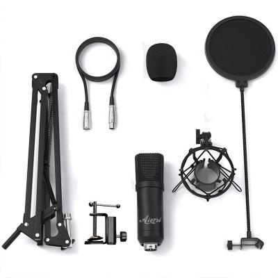 China Gooseneck Microphone XLR Condenser Microphone, Aiersi Professional Studio Cardioid Microphone Kit for Announcing, Recording, Chatting for sale