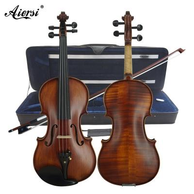 China Impeccable Quality Chinese Professional Violin Brands Aiersi Sale Violin Student Musical Instrument Normal Dark Matte Violins for sale