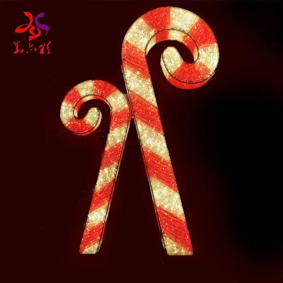 China Outdoor Decoration 18 Years Factory High Quality Christmas Led Candy Cane 2D 3D Led Pattern Light for sale