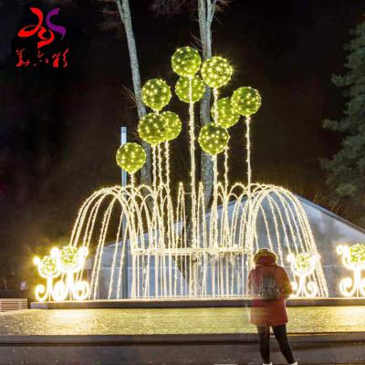 China Modern Outdoor Square Fountain Street 3D LED Christmas Pattern Decorative Light for sale