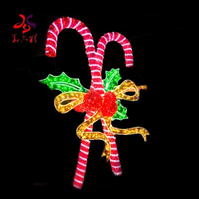 China Changing pattern lights Christmas colorful color pole festival street park garden display decoration led candy cane pattern lights for sale