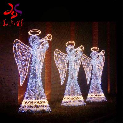 China Outdoor Commercial Use HuaYiCai Large Animals Led Pattern Christmas Angel Lights for sale