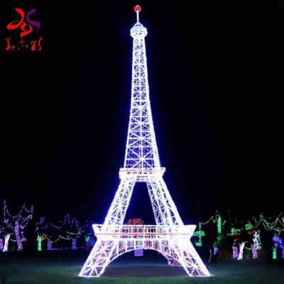 China 2021 Wholesale Eiffel Tower LED Sculpture Outdoor Decoration 2021 New Products Outdoor Wedding Poles Christmas Rope Pattern Decorative Lights for sale