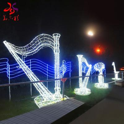 China Outdoor Waterproof Christmas Decorative Figures Factory Outdoor Waterproof Decorative Numbers Factory 3D LED Musical Experience 3D LED Pattern Note Light 18 Note Light for sale