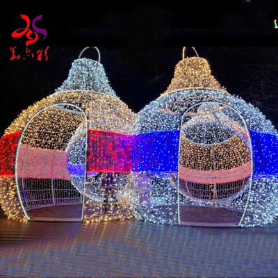 China Commercial Usage LED Ball Pattern Lights 3d Outdoor Festival Holiday Shopping Mall Christmas Decoration for sale