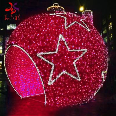 China Commercial Use 2022 Newest Event Decor Lux Led Giant Round 3d Christmas Ball Pattern Lights Waterproof for sale