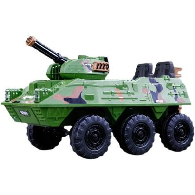 China Ride On Toy 2021 New Design 12v Kids Electric Toy Tank Car Mini Smart Armored Vehicle Engineering Vehicle With Remote Control Ride On Car for sale