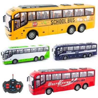 China Other Hot Seller 2022 Realistic Noise Bus Toy Christmas Gift Remote Control Rc Bus And One-button Light for sale