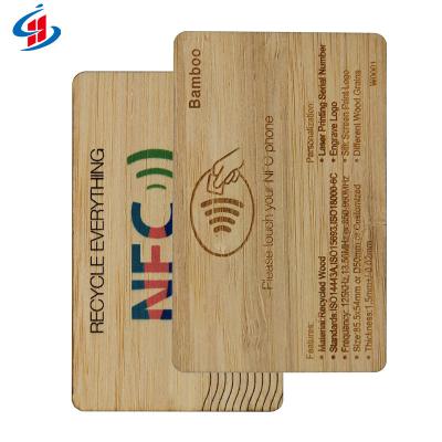 China 13.56Mhz Waterproof/Waterproof NFC RFID Access Control Hotel Key Card Custom Bamboo Wooden Business Card for sale