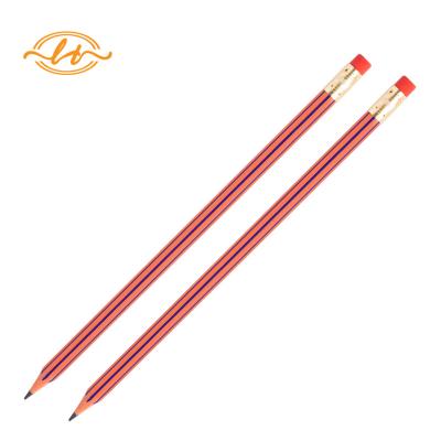 China office & School Pencil 2020 Hot Sale HB Lined Pencil With Eraser Topper From China for sale