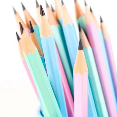 China office & School Pencil Macaron Colors Pastel Colors Fashionable Non-Toxic Writing Pencils Plastic Pencil for sale