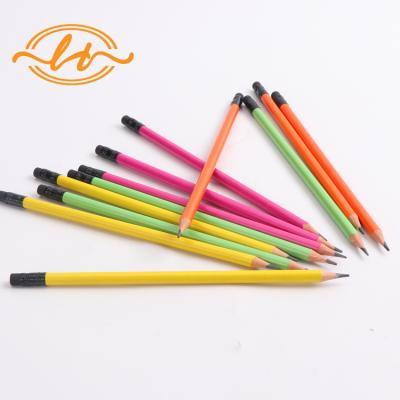 China office & School Pencil Personalized 2b School Lead Neon Hb Writing Pencils With Eraser Student Stationery for sale