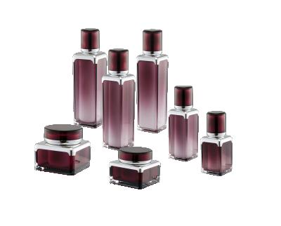 China BEAUTY PACKAGING Customize 100ml/50ml/30ml/15ml/ Square Luxury Cosmetic Acrylic Bottle for sale