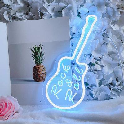 China LANDSCAPE Divatla Brand Wholeselling Customized Usb 5v Guitar Blue Neon Sign With Dimmer Switch Night Neon Light For Bedroom Home Decor for sale