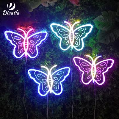 China Hot Selling LANDSCAPE Divatla Butterfly Neon Lamp Clear Acrylic Neon Sign Night Light Home for sale