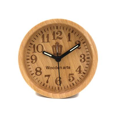 China LUMINOVA Youngtown Motion Nature Environment Friendly Wooden Alarm Clock Te koop