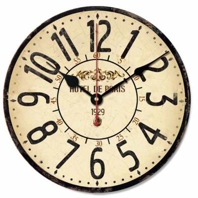 China Antique Style 12 Inch Cheap Price Frameless Wooden Quartz Analog Clock for sale