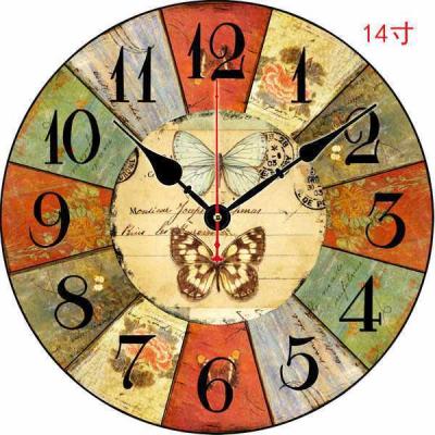 China Antique Style Cheap Price Customized MDF Wall Clock for sale