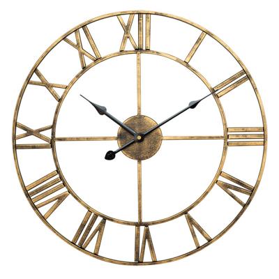 China Best Quality Antique New Arrival Style Iron Roman Numerals Art Industrial Wall Clock for sale