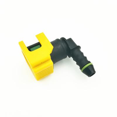 China Original Factory 7.89 OEM PA12 Quick Connector 90 Degree Socket Protective Nipple Barb Fuel Hose Fittings 5/16 ID6 for sale