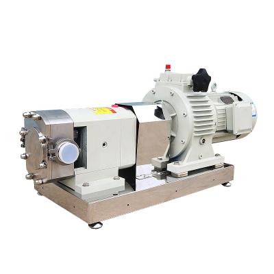 China 3RP Series High Viscosity Rotary Lobe Pump With Heat Jacket Sanitary Feed Pump Chocolate Honey Cheese Milk Shampoo Pump for sale