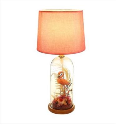 China Hot Luxury Hawaii Miami Beach Sumer Style Preserved Roses Table Desk Lamps for sale