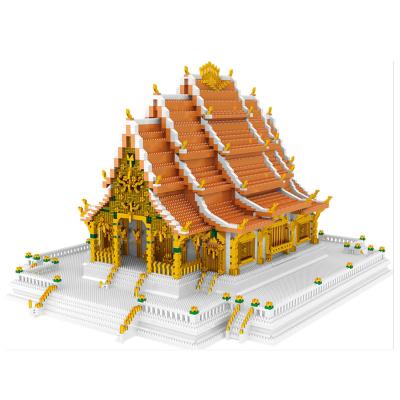 China Construction Toy Wholesale Famous Architecture Mini 3D Model Diamond Bricks Thailand Royal Grand Palace Building Blocks Toys Children Gift for sale