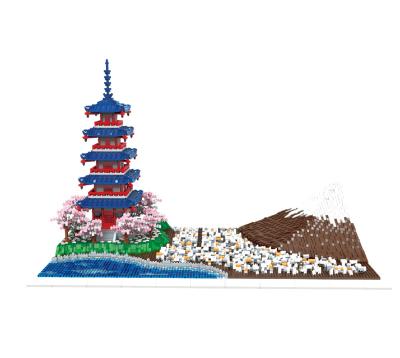 China Construction Toy New Arrivals Japan Fuji Mount Bricks Chureito Pagoda Mini Legoly Fujiyama Plastic Micro Building Blocks Kid Gift Dropshipping for sale