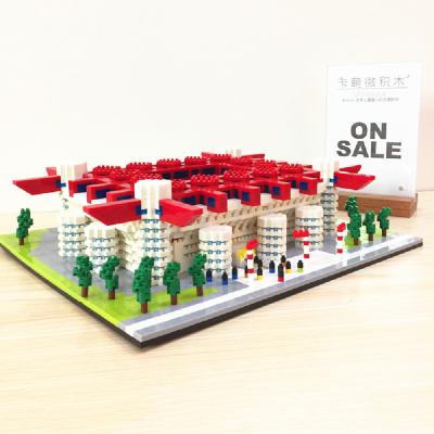 China Construction Toy Hot Sale Soccer Football Field Micro Bricks Mini Stadium San Siro Building Blocks For Gift Christmas Present Educational Toy for sale