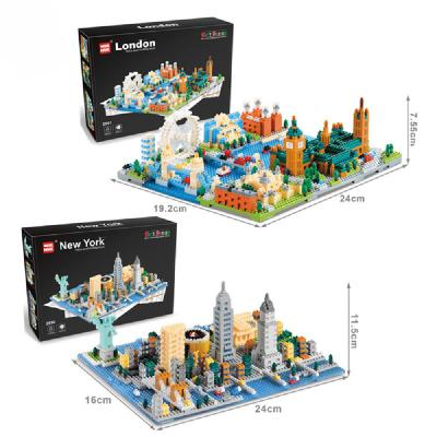 China Construction Toy New Arrival Mini New York London City Building Blocks Toys Children Gift Street View Architecture DIY 3D Model Diamond Bricks for sale