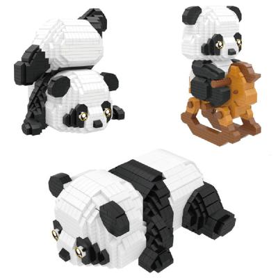 China Construction Toy New Product Panda 3D Model Collection Micro Building Blocks Animal Mini Brick Figures Naughty Panda Toy For Kids Dropshipping for sale