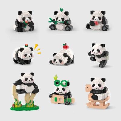 China Construction Toy Best Selling 3D Model Micro Building Blocks Animal Panda Mini Bricks Figures Naughty Panda Toy Collection Christmas Gift for sale