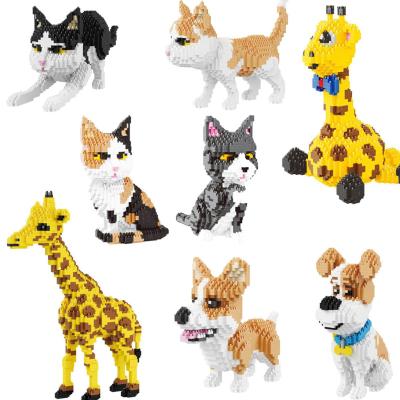 China Construction Toy Hot Sale Balody Collection Pet DIY Assembled Micro Building Blocks Animal Giraffe Pig Cat Dog Mini Bricks Figures Toys For Kid for sale